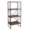 Bcherregal HWC-C10, Standregal Wohnregal, Echtholz Metall ~ 4 Ebenen, 142x60cm