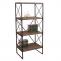 Bcherregal HWC-C10, Standregal Wohnregal, Echtholz Metall ~ 4 Ebenen, 142x60cm