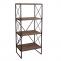 Bcherregal HWC-C10, Standregal Wohnregal, Echtholz Metall ~ 4 Ebenen, 142x60cm