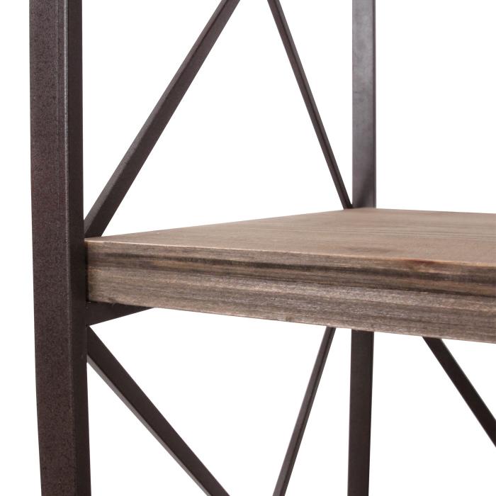 Bcherregal HWC-C10, Standregal Wohnregal, Echtholz Metall ~ 4 Ebenen, 142x60cm