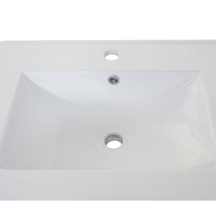 Waschbecken + Unterschrank HWC-B19, Waschbecken Waschtisch Badezimmer, hochglanz 50x60cm ~ wei