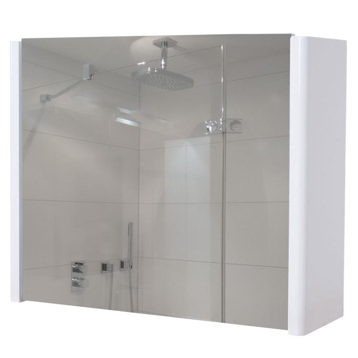 Spiegelschrank HWC-B19, Wandspiegel Badspiegel Badezimmer, aufklappbar hochglanz 48x79cm ~ wei