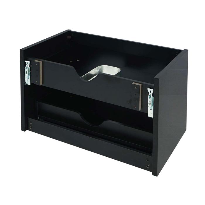 Waschbeckenunterschrank HWC-B19, Waschtischunterschrank Waschtisch Badezimmer, hochglanz Soft-Close 50x60cm ~ schwarz