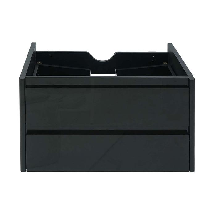 Waschbeckenunterschrank HWC-B19, Waschtischunterschrank Waschtisch Badezimmer, hochglanz Soft-Close 50x60cm ~ schwarz