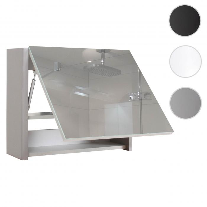 Spiegelschrank HWC-B19, Wandspiegel Badspiegel Badezimmer, aufklappbar hochglanz 48x59cm ~ grau