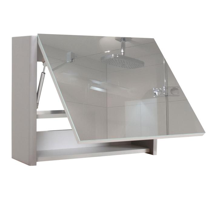Badezimmerset HWC-B19, Waschtisch Spiegelschrank Hngeschrank, hochglanz ~ grau