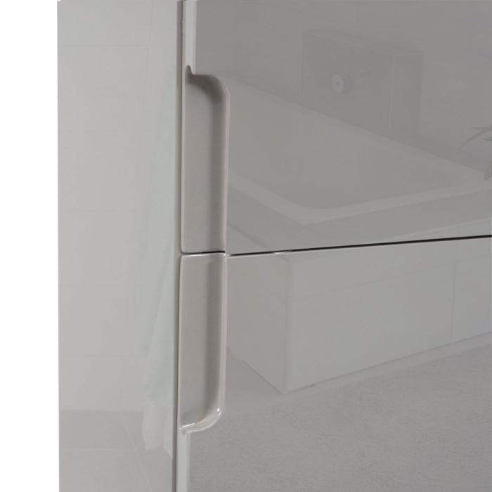 Badezimmerset HWC-B19, Waschtisch Spiegelschrank Hngeschrank, hochglanz ~ grau