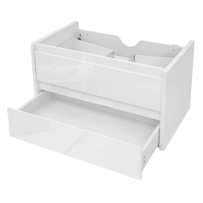 Waschbeckenunterschrank HWC-B19, Waschtischunterschrank Waschtisch Badezimmer, hochglanz Soft-Close 50x80cm ~ wei