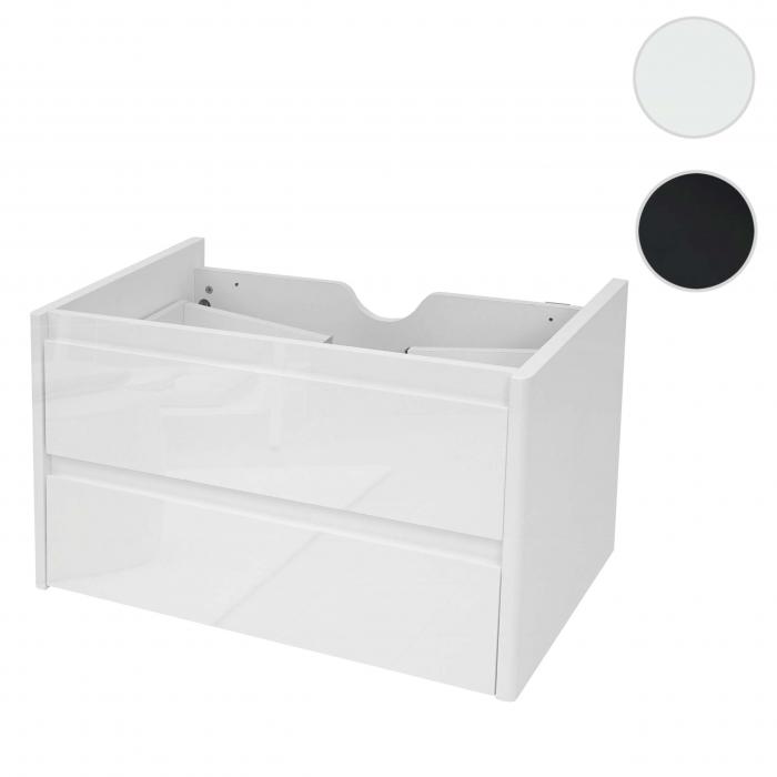 Waschbeckenunterschrank HWC-B19, Waschtischunterschrank Waschtisch Badezimmer, hochglanz Soft-Close 50x80cm ~ wei