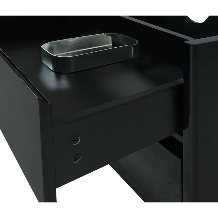 Waschbeckenunterschrank HWC-B19, Waschtischunterschrank Waschtisch Badezimmer, hochglanz Soft-Close 50x60cm ~ schwarz