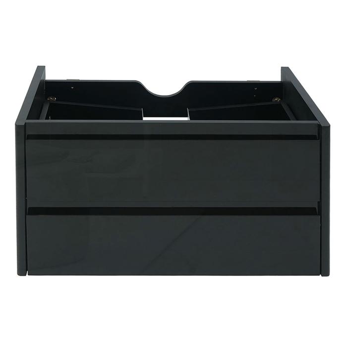 Waschbeckenunterschrank HWC-B19, Waschtischunterschrank Waschtisch Badezimmer, hochglanz Soft-Close 50x80cm ~ schwarz