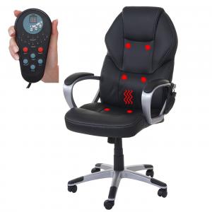 B-Ware (Massage leicht defekt SK5) | Massage-Brostuhl HWC-A69 Chefsessel Heizfunktion Massagefunktion KL~ schwarz