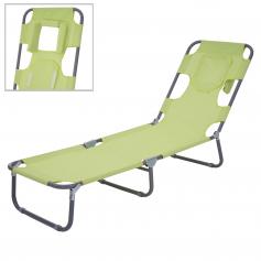 Sonnenliege HWC-B11, Relaxliege Gartenliege, Bauchliegefunktion Stoff/Textil klappbar ~ grün