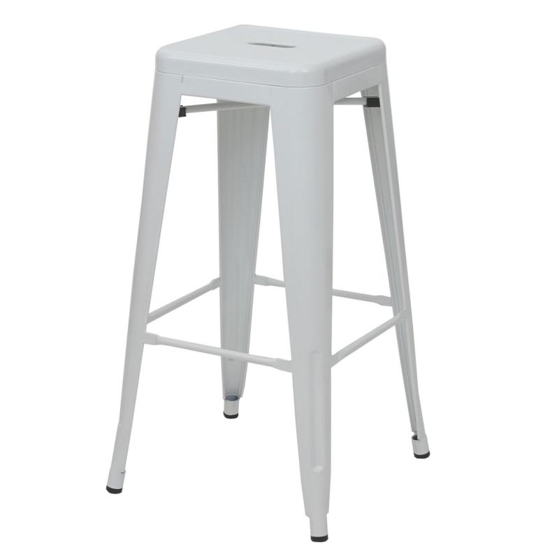 Barhocker HWC-A73, Barstuhl Tresenhocker, Metall Industriedesign stapelbar ~ wei