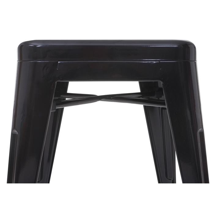 Hocker HWC-A73, Metallhocker Sitzhocker, Metall Industriedesign stapelbar ~ schwarz