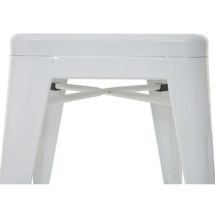 Hocker HWC-A73, Metallhocker Sitzhocker, Metall Industriedesign stapelbar ~ weiß