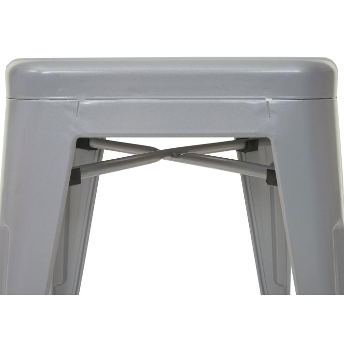6er-Set Hocker HWC-A73, Metallhocker Sitzhocker, Metall Industriedesign stapelbar ~ grau