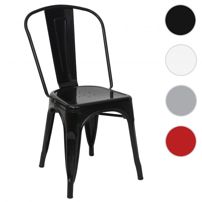 Stuhl HWC-A73, Bistrostuhl Stapelstuhl, Metall Industriedesign stapelbar ~ schwarz