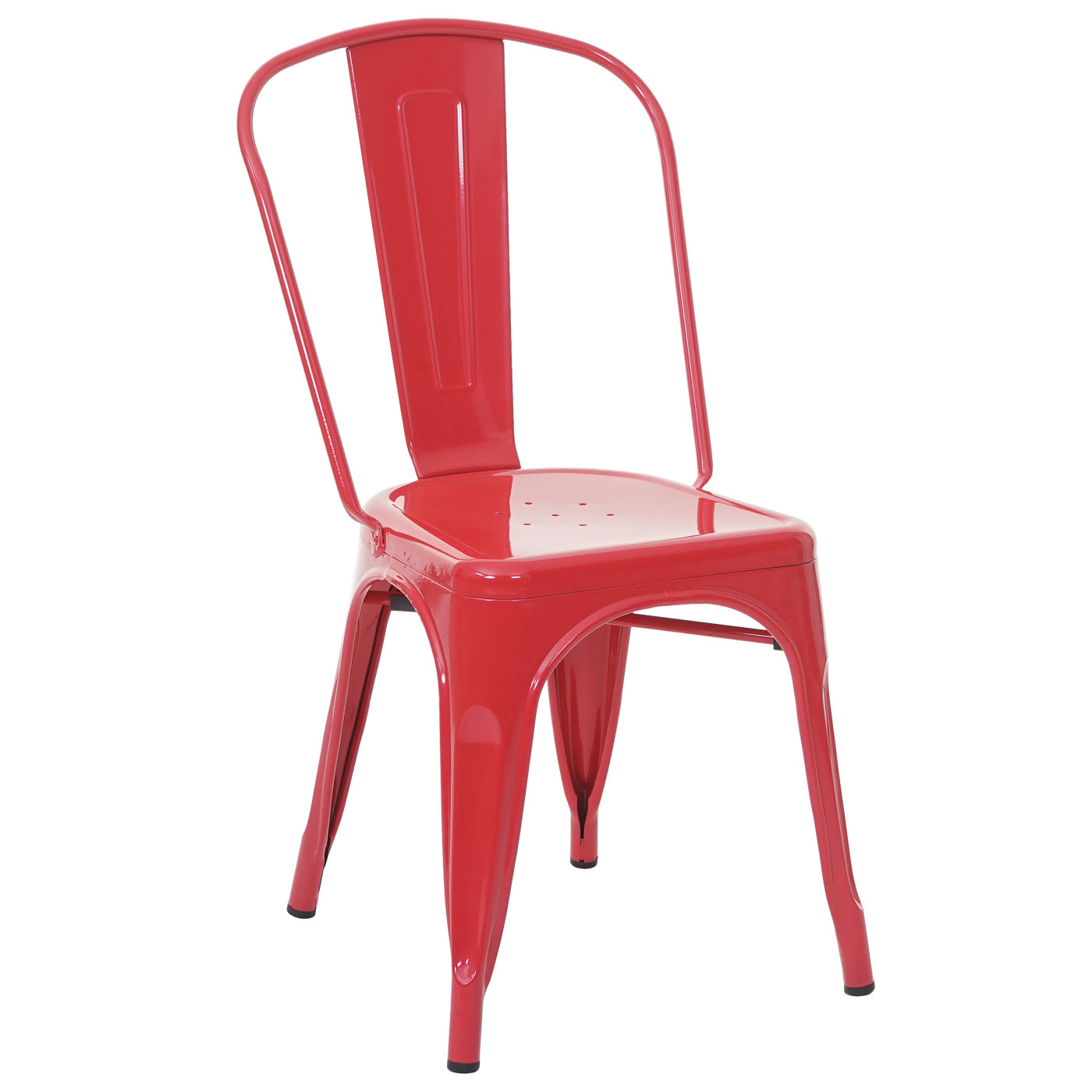Bistrostuhl Metall Stuhl Stapelstuhl, ~ stapelbar Heute-Wohnen HWC-A73, rot Industriedesign von