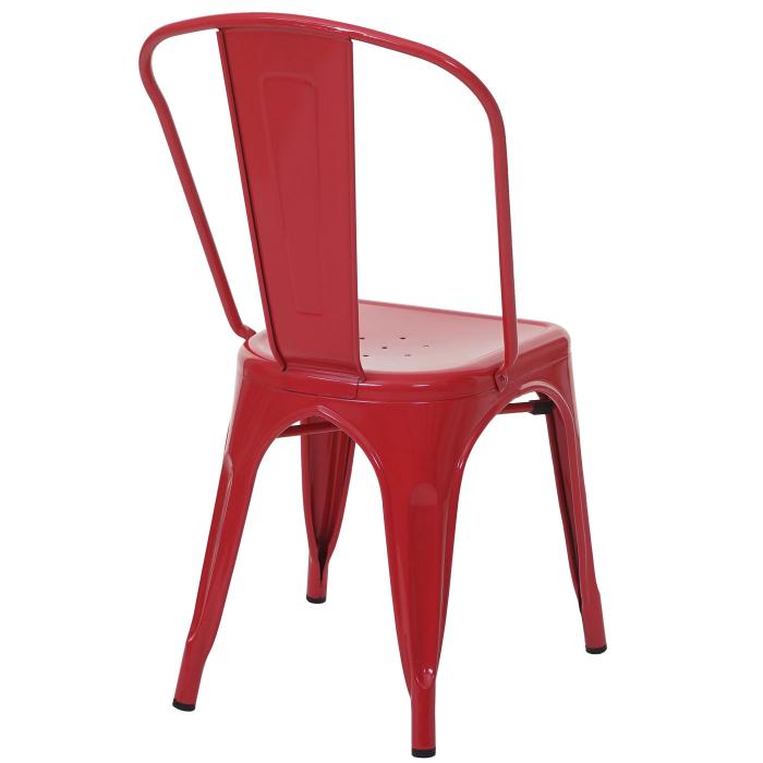 Stuhl HWC-A73, Bistrostuhl Stapelstuhl, Metall Industriedesign stapelbar ~ rot