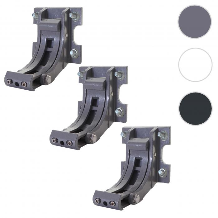3er-Set Wandhalterung fr Markise T124, Wandkonsole Wandmontage Adapter ~ grau