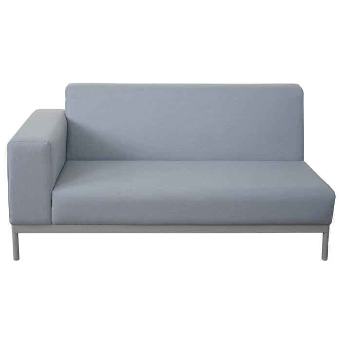 Ecksofa HWC-C47, Sofa Loungesofa Couch, Stoff/Textil Indoor wasserabweisend 245cm ~ blau ohne Ablage