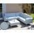 Alu-Garten-Garnitur HWC-C47, Sofa, Outdoor Stoff/Textil ~ blau mit Ablage, ohne Kissen