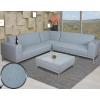 Ecksofa HWC-C47, Sofa Loungesofa Couch, Stoff/Textil Indoor wasserabweisend ~ blau mit Ablage