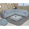 Ecksofa HWC-C47, Sofa Loungesofa Couch, Stoff/Textil Indoor wasserabweisend 245cm ~ blau mit Ablage