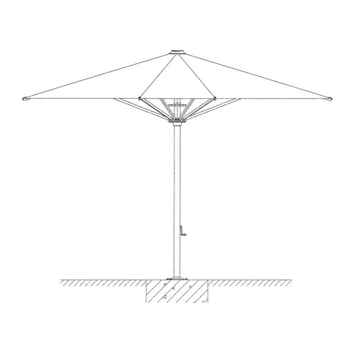 Gastronomie-Luxus-Sonnenschirm HWC-D20, XXL-Schirm Marktschirm, 5x5m (7,2m) Polyester/Alu 90kg ~ creme