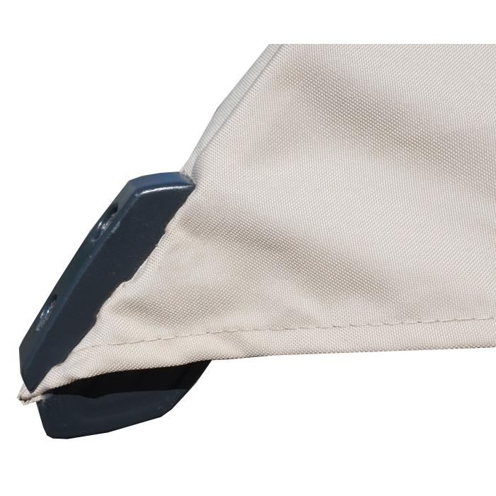 Gastronomie-Luxus-Sonnenschirm HWC-D20, XXL-Schirm Marktschirm, 5x5m (7,2m) Polyester/Alu 90kg ~ creme