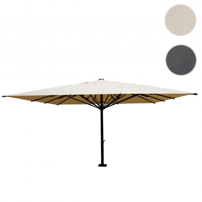 Gastronomie-Luxus-Sonnenschirm HWC-D20, XXL-Schirm Marktschirm, 5x5m (7,2m) Polyester/Alu 90kg ~ creme