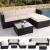 Poly-Rattan-Garnitur HWC-D28, Gartengarnitur Sofa Set ~ braun, Polster creme ohne Deko-Kissen/Abdeckung