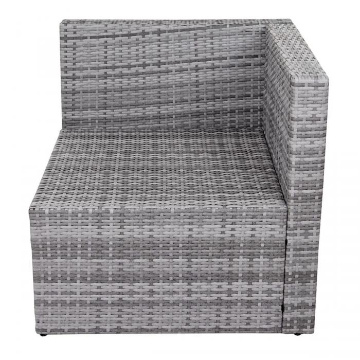 Poly-Rattan-Garnitur HWC-D28, Gartengarnitur Sofa Set ~ grau, Polster creme ohne Deko-Kissen/Abdeckung
