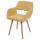 Esszimmerstuhl HWC-A50 II, Stuhl Küchenstuhl, Retro 50er Jahre Design ~ Textil, gelb, helle Beine