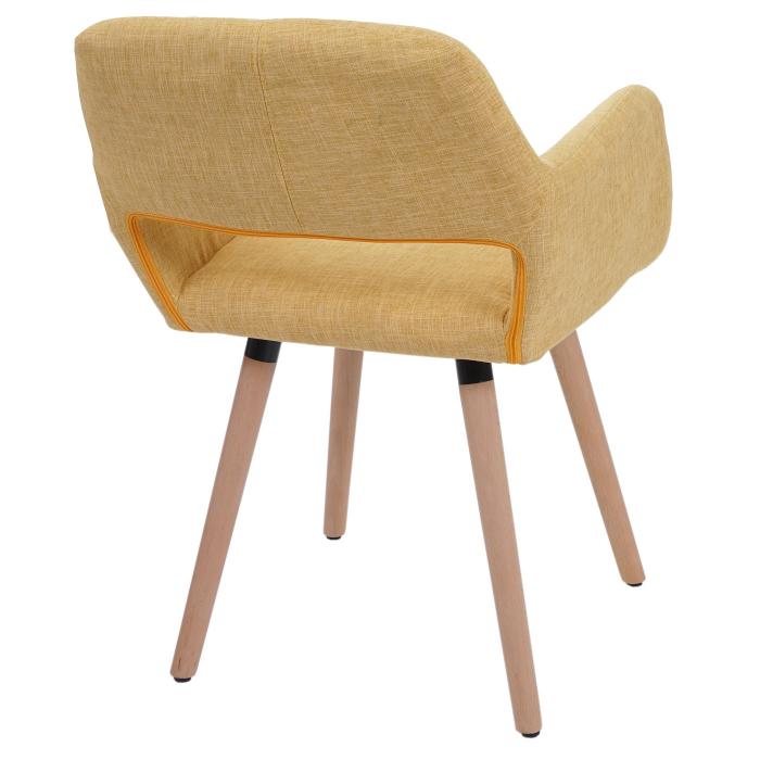 Esszimmerstuhl HWC-A50 II, Stuhl Kchenstuhl, Retro 50er Jahre Design ~ Textil, gelb, helle Beine