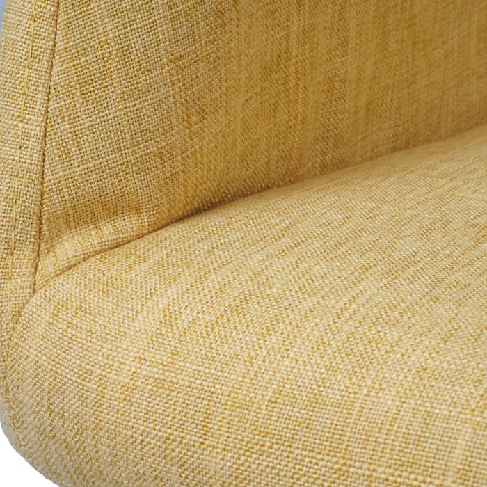 Esszimmerstuhl HWC-A50 II, Stuhl Kchenstuhl, Retro 50er Jahre Design ~ Textil, gelb, helle Beine