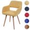 Esszimmerstuhl HWC-A50 II, Stuhl Kchenstuhl, Retro 50er Jahre Design ~ Textil, gelb, helle Beine