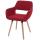 Esszimmerstuhl HWC-A50 II, Stuhl Küchenstuhl, Retro 50er Jahre Design ~ Textil, purpurrot, helle Beine