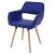 Esszimmerstuhl HWC-A50 II, Stuhl Küchenstuhl, Retro 50er Jahre Design ~ Kunstleder, blau, helle Beine
