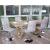6er-Set Esszimmerstuhl HWC-C41, Stuhl Küchenstuhl, höhenverstellbar drehbar, Stoff/Textil ~ vintage kieselgrau
