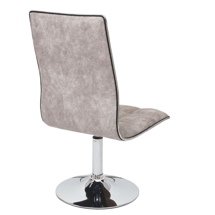 Esszimmerstuhl HWC-C41, Stuhl Kchenstuhl, hhenverstellbar drehbar, Stoff/Textil ~ vintage grau
