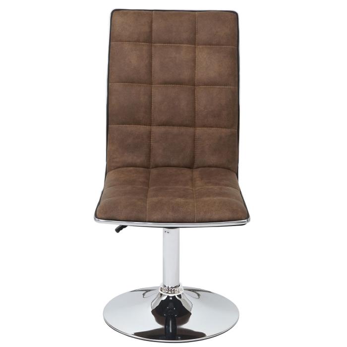6er-Set Esszimmerstuhl HWC-C41, Stuhl Küchenstuhl, höhenverstellbar drehbar, Stoff/Textil FSC® ~ vintage braun