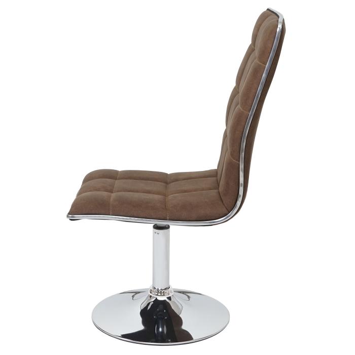 6er-Set Esszimmerstuhl HWC-C41, Stuhl Küchenstuhl, höhenverstellbar drehbar, Stoff/Textil FSC® ~ vintage braun