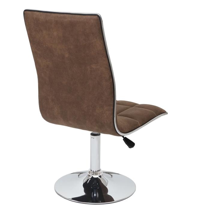 6er-Set Esszimmerstuhl HWC-C41, Stuhl Küchenstuhl, höhenverstellbar drehbar, Stoff/Textil FSC® ~ vintage braun