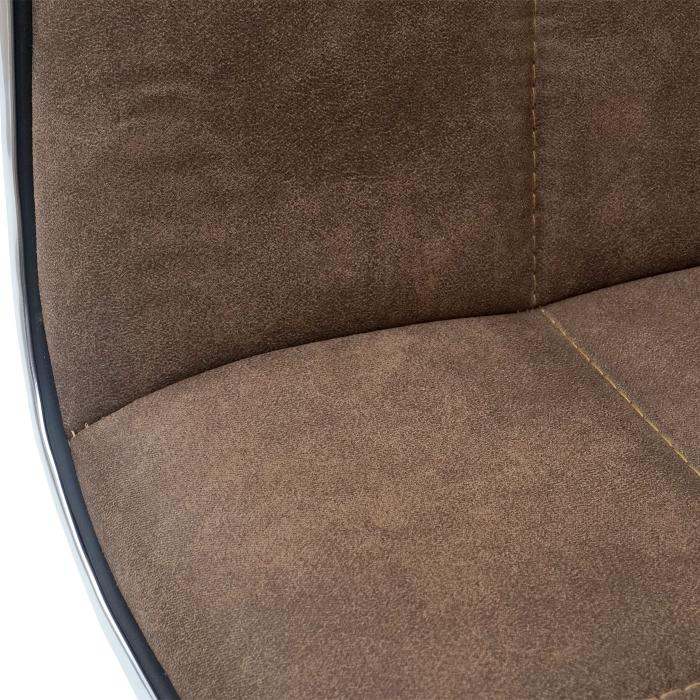 6er-Set Esszimmerstuhl HWC-C41, Stuhl Küchenstuhl, höhenverstellbar drehbar, Stoff/Textil FSC® ~ vintage braun