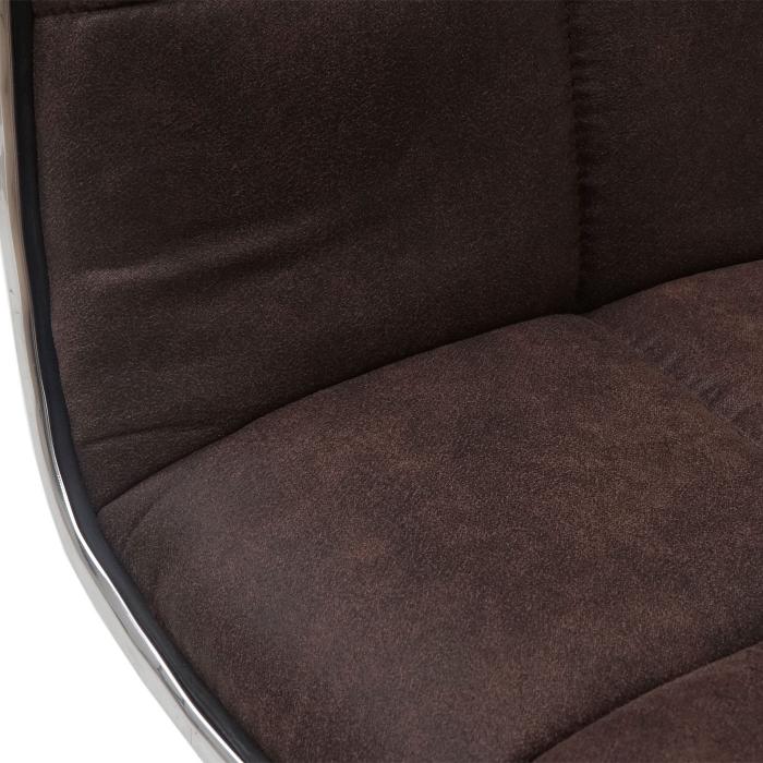6er-Set Esszimmerstuhl HWC-C41, Stuhl Kchenstuhl, hhenverstellbar drehbar, Stoff/Textil ~ vintage dunkelbraun