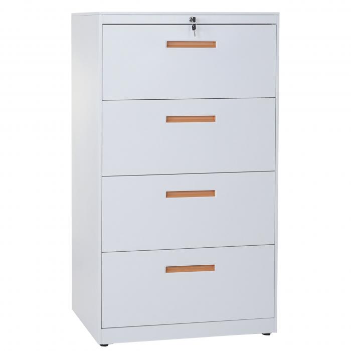 Hngeregisterschrank HWC-A10, Aktenschrank Broschrank Stahlschrank, A4 abschliebar ~ 132x76x46cm wei