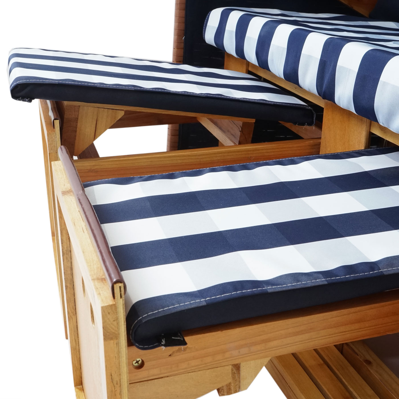 Mendler Poltrona da Spiaggia Sedia a Sdraio Strandkorb HWC-A11 polyrattan ~ Beige