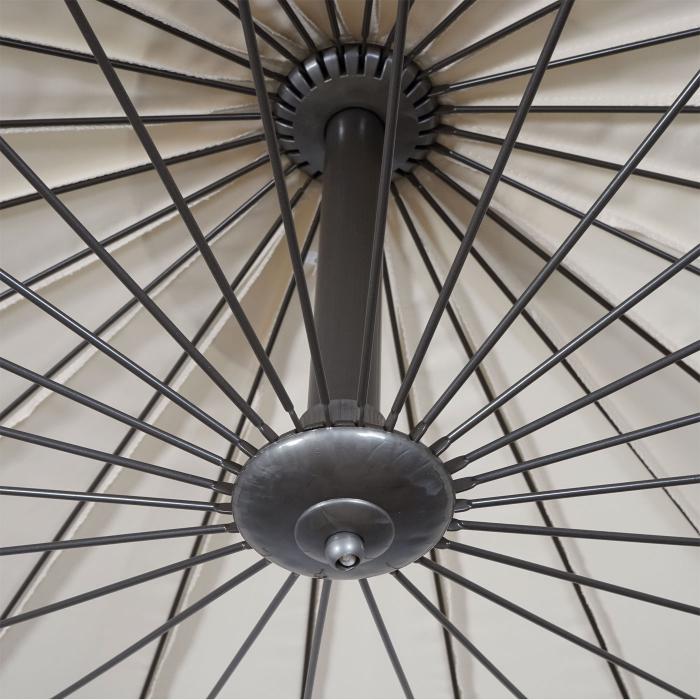 Ampelschirm HWC-A34, Sonnenschirm mit Ständer/Schutzhülle, drehbar rollbar Ø 2,8m Polyester Alu/Stahl 25kg ~ creme